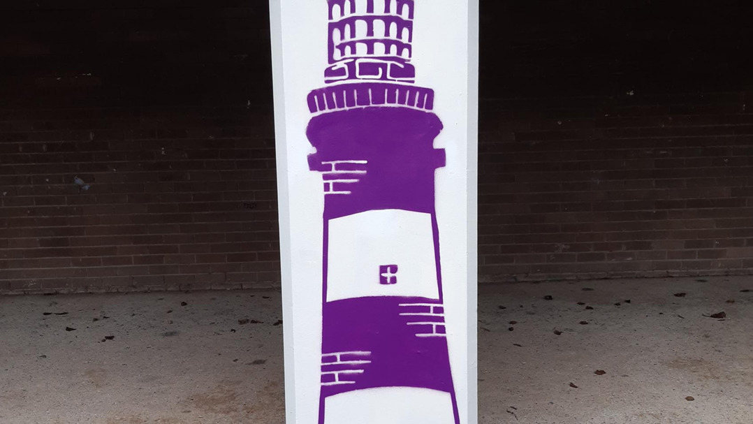 Lighthouse Stencil Art 3